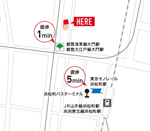 浜松町・大門の周辺アクセス案内図
